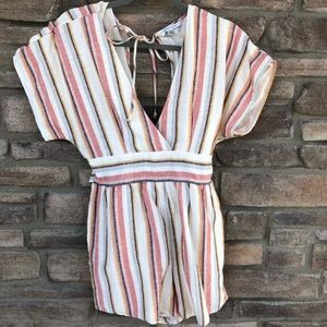 American Eagle striped kimono sleeve romper